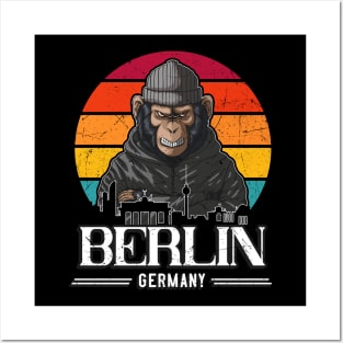 Berlin Retro Monkey Berliner Posters and Art